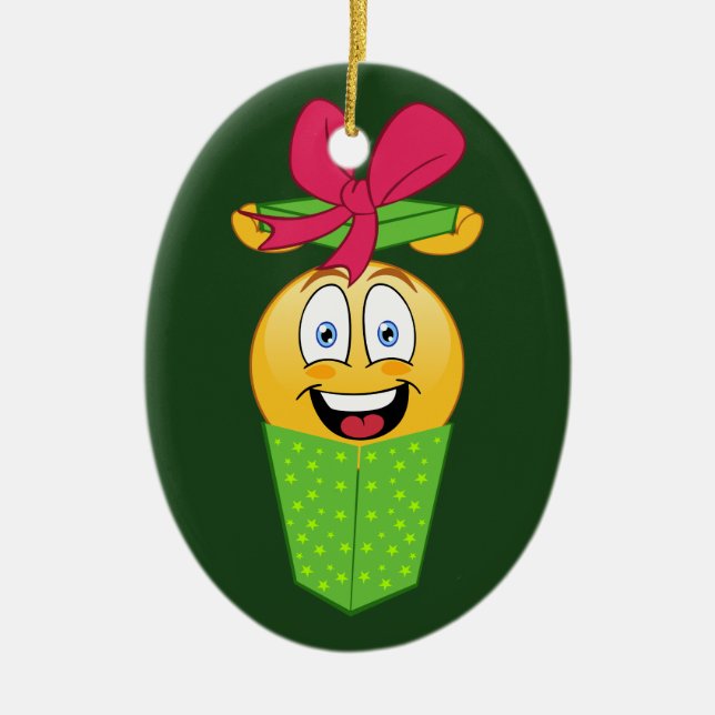 Emoji Gift Christmas Ornament (Front)