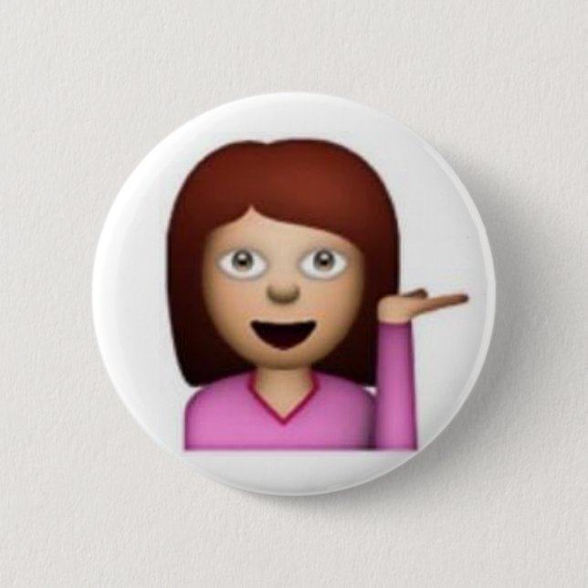 Emoji Girl 2 Inch Round Button (Front)