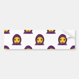 emoji hajib bumper sticker