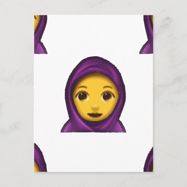 emoji hajib postcard (Front)