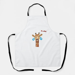 emoji happy crying giraffe face   apron