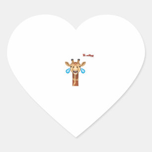 emoji happy crying giraffe face heart sticker