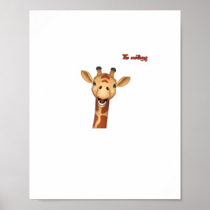 emoji happy enthusiastic giraffe face  poster