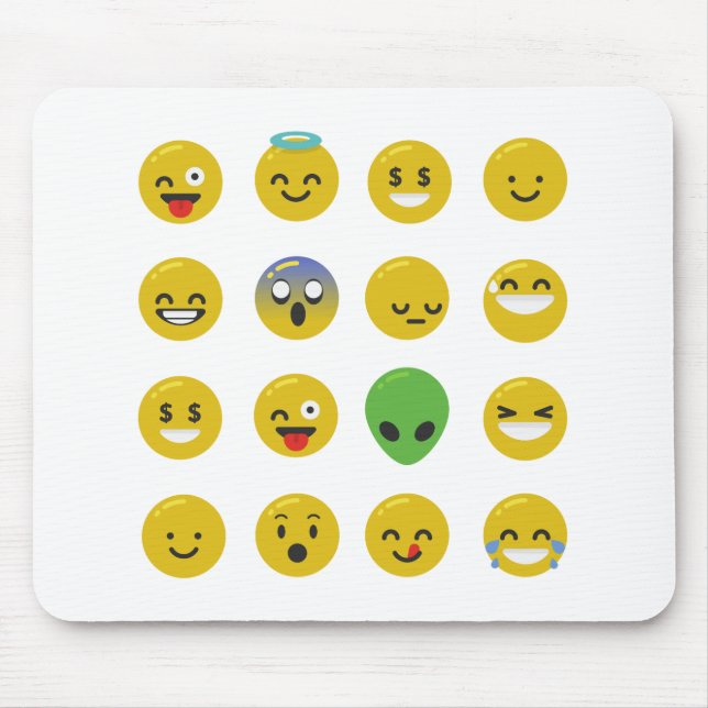Emoji happy face mouse pad (Front)