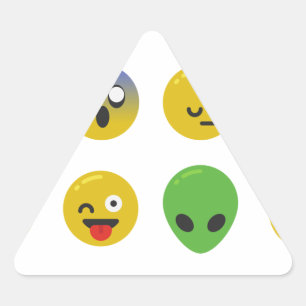 Emoji happy face triangle sticker