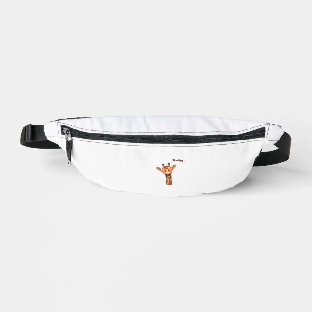 emoji happy love eyes giraffe face  fanny pack (Front)