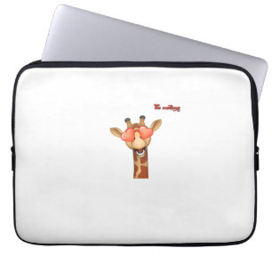 emoji happy love eyes giraffe face  laptop sleeve