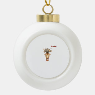 emoji head exploding giraffe face   ceramic ball christmas ornament