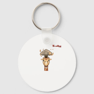 emoji head exploding giraffe face   keychain