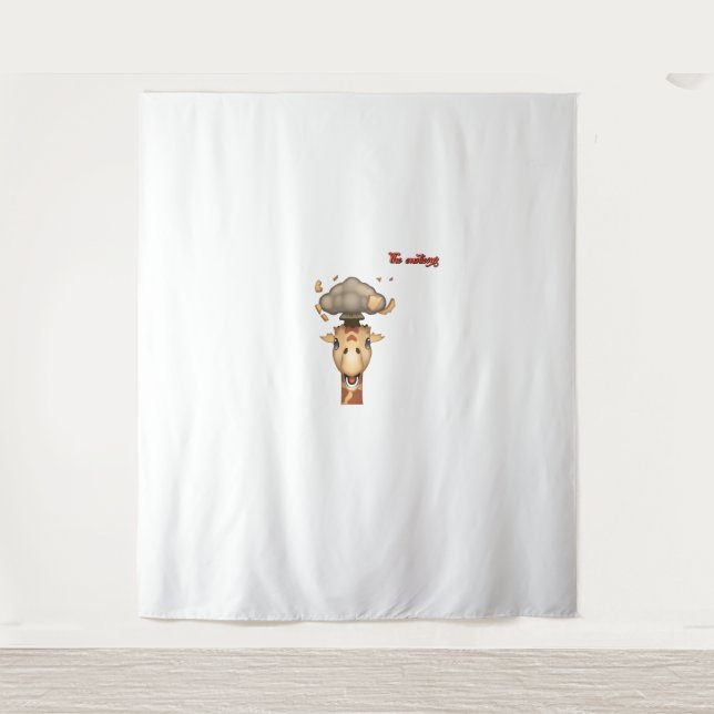 emoji head exploding giraffe face   tapestry (Front)