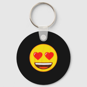 Emoji Heart Eyes Yellow Smile Face Keychain