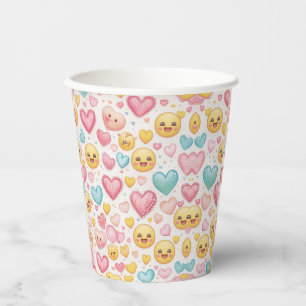 Emoji Hearts Party Paper Cup