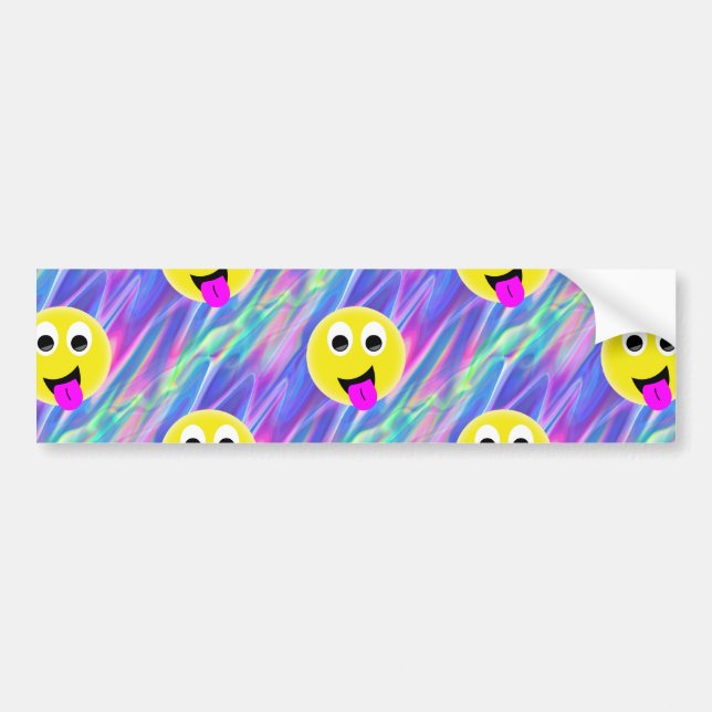 emoji hologram bumper sticker (Front)