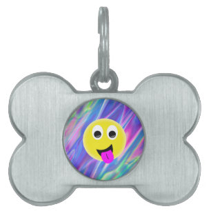emoji hologram pet name tag