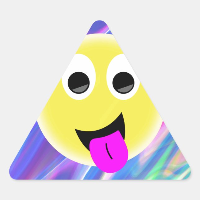 emoji hologram triangle sticker (Front)