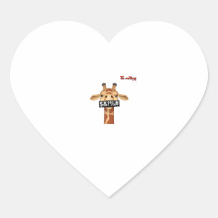 emoji insulting angry giraffe face  heart sticker