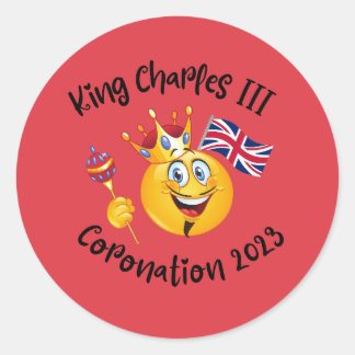 Emoji, King Charles III coronation T-Shirt Classic Round Sticker