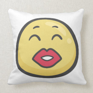 Emoji: Kissing Face With Smiling Eyes Throw Pillow