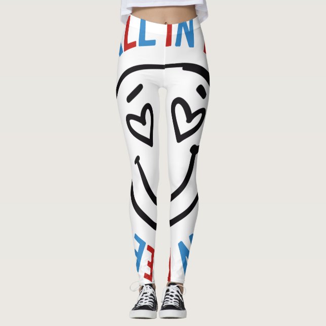 Emoji Leggings,Funny Love Face Cute Smile Emoticon Leggings (Front)