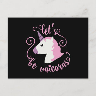 Emoji Let's Be Unicorns Postcard
