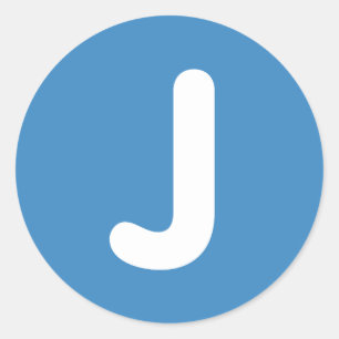 Emoji Letter J Twitter Classic Round Sticker