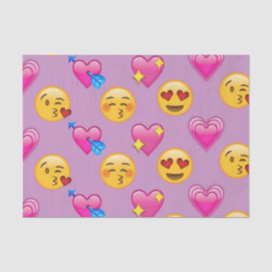 Emoji Love And Hearts Pink Pattern Tissue Paper