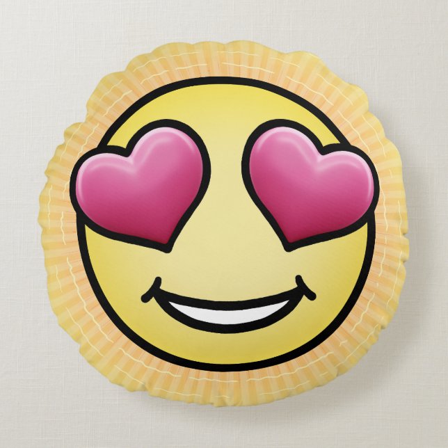 Emoji Love Round Pillow (Front)