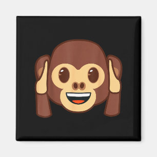Emoji Monkey Holding Ears Yellow Smile Face Magnet