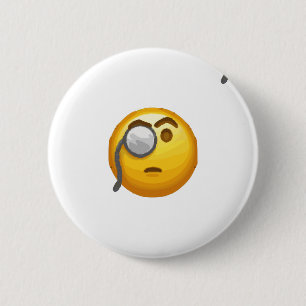 emoji monocle 2 inch round button