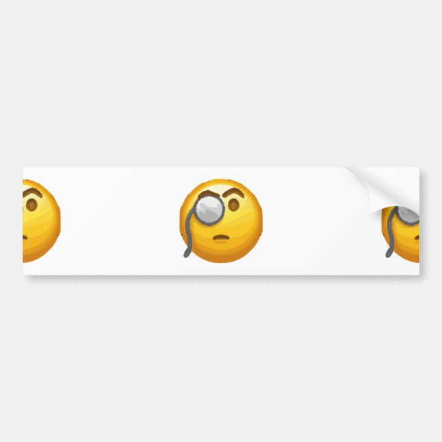 emoji monocle bumper sticker (Front)