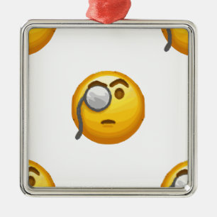emoji monocle metal ornament