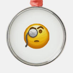 emoji monocle metal ornament