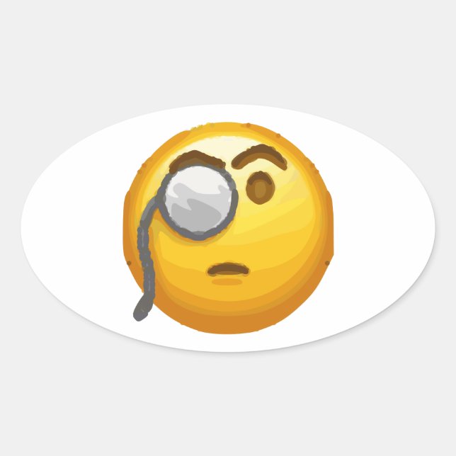 emoji monocle oval sticker (Front)