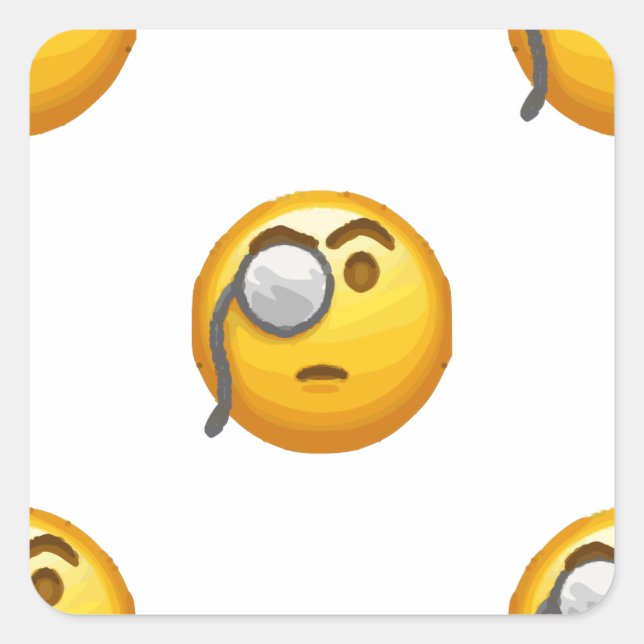 emoji monocle square sticker (Front)