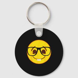Emoji Nerd Gles Yellow Smile Face  Keychain