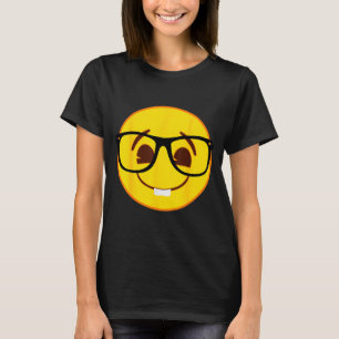 Emoji Nerd Gles Yellow Smile Face  T-Shirt