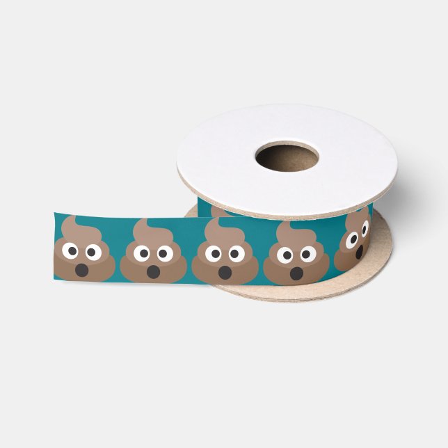 Emoji Oh Poop Satin Ribbon (Spool)