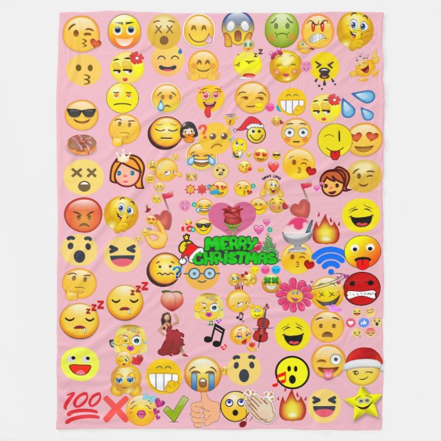 emoji overload fleece blanket (Front)