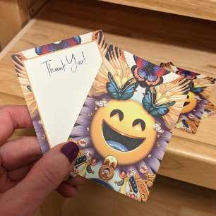 Emoji Package Inserts, Fun Thank You Butterflies Business Card