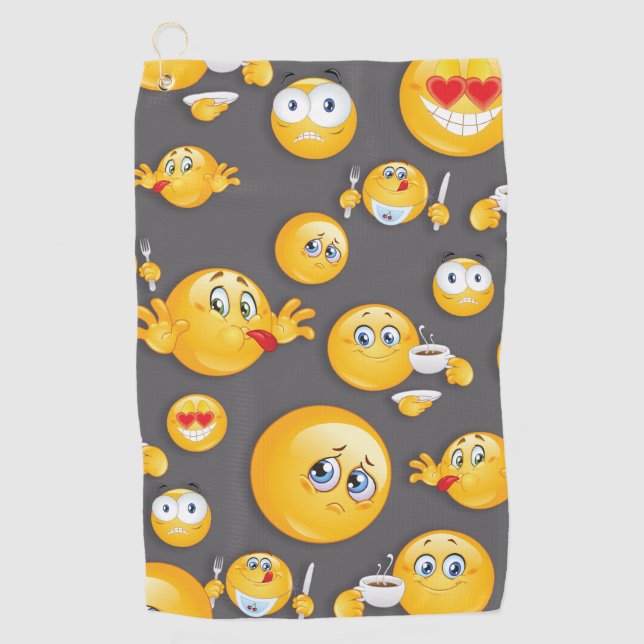 Emoji Pattern 2 Golf Towel (Front)