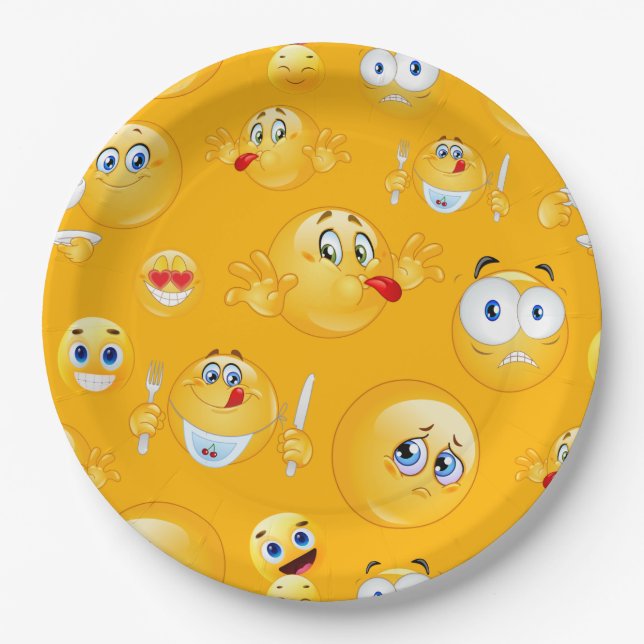 Emoji Pattern 2 Paper Plate (Front)