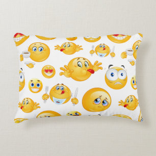 Emoji Pattern Accent Pillow