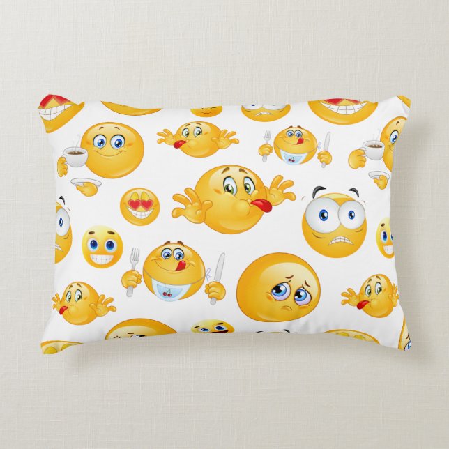 Emoji Pattern Accent Pillow (Front)