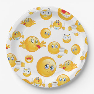 Emoji Pattern Paper Plate