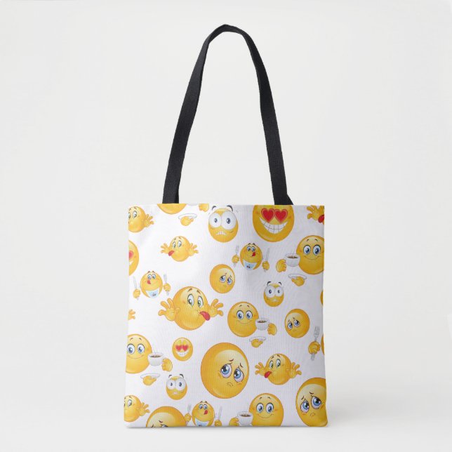 Emoji Pattern Tote Bag (Front)