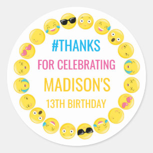 Emoji Personalized Stickers Birthday Favour Labels