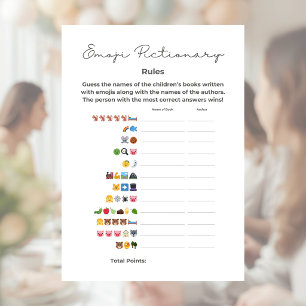 Emoji Pictionary Baby Shower Game with Answers Letterhead