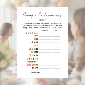 Emoji Pictionary Baby Shower Game with Answers Letterhead