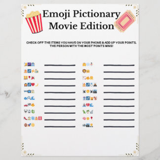 Emoji Pictionary – Movie Edition | Printable Game Letterhead