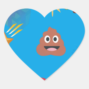 emoji poop christmas heart sticker